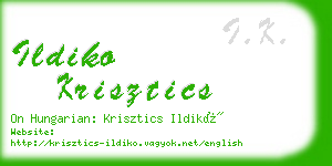 ildiko krisztics business card